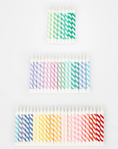 Rainbow Striped Mini Candles