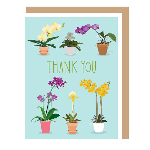 Potted Orchids Thanks Card