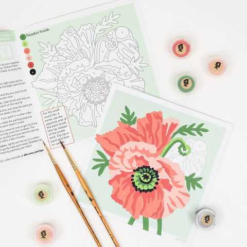 Poppies Mini Paint by Numbers Kit