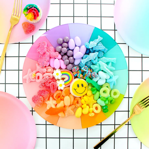 Rainbow color wheel acrylic tray