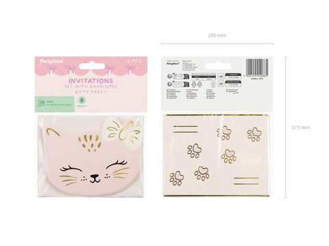 Kitty Invitations Blank Lines  Inside