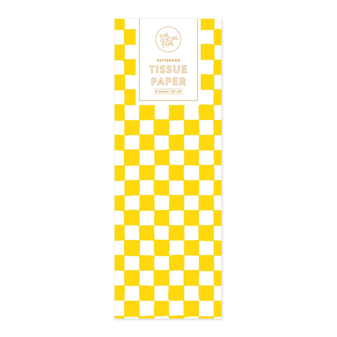 Yellow Checker Tissue Paper