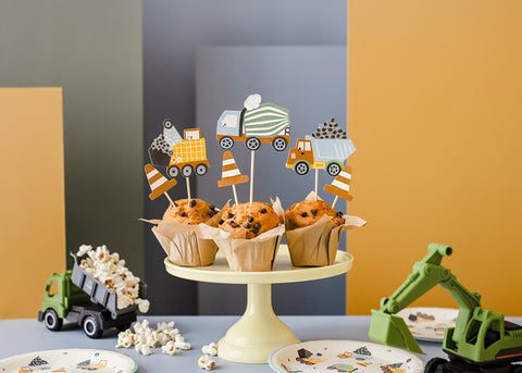 Construction Vehicles Cupcake Toppers