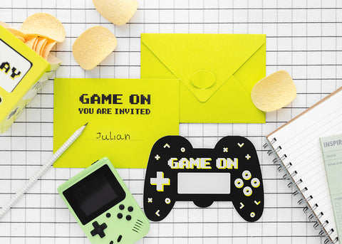 Gamepad Invitations Blank Lines Inside