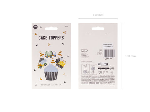 Construction Vehicles Cupcake Toppers