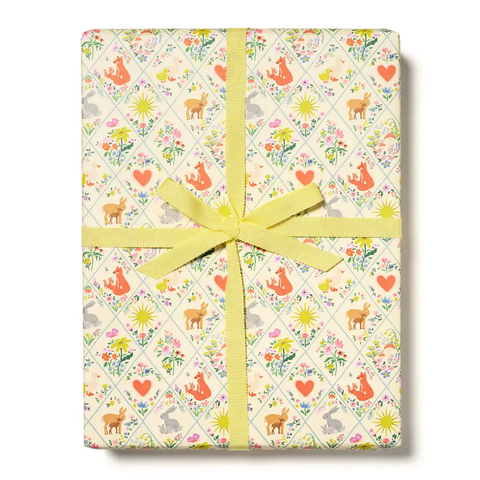 Woodland Critters Baby Wrapping Paper Roll of 3 Sheets