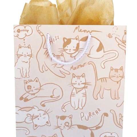 Beige Cat Gift Bag