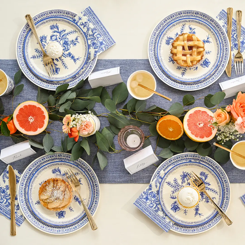 French Toile Paper Plates