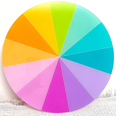 Rainbow color wheel acrylic tray