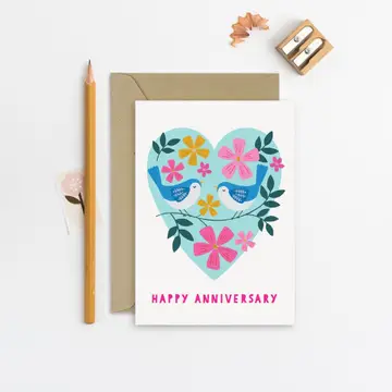 Lovebirds Anniversary Card | Love Card