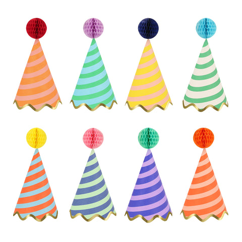 Bright Stripe Party Hats