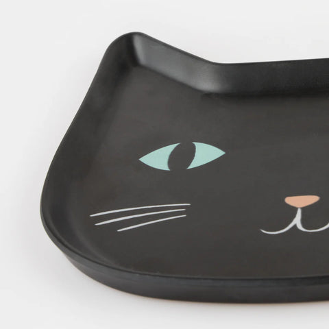 Black Cat Melamine Plate