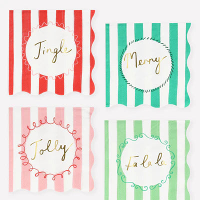 Striped Small Holiday Napkins