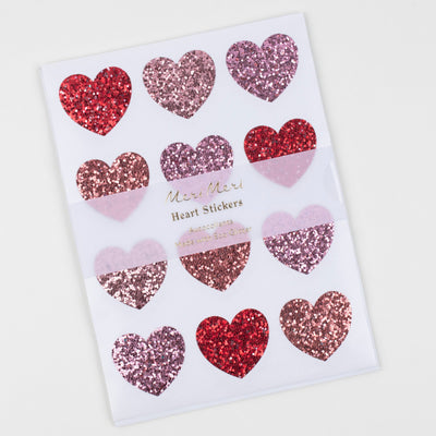Glitter Heart Stickers