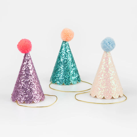 Glitter Mini Party Hats