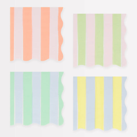 Pastel Stripe Cocktail Napkins