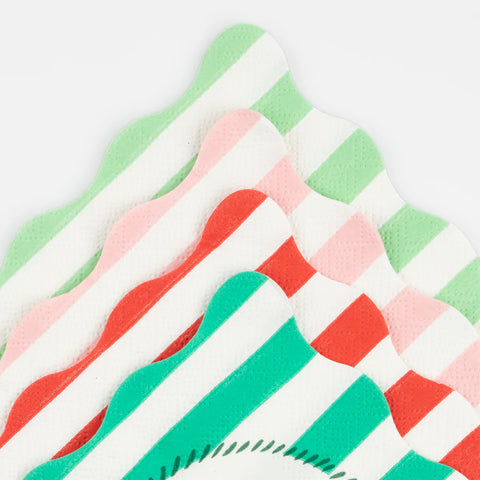 Striped Small Holiday Napkins