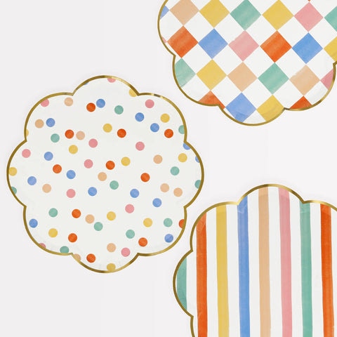 Colourful Pattern Party Plates
