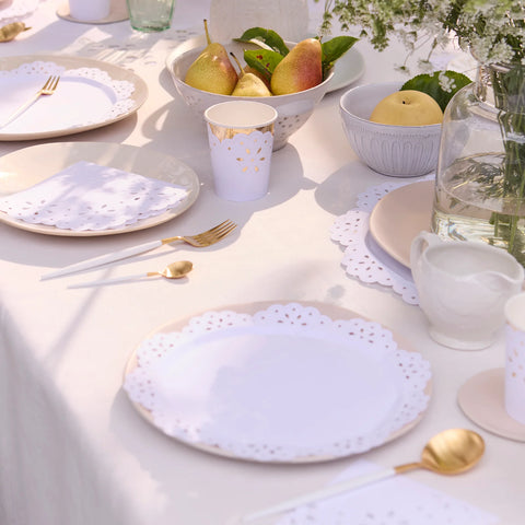 Broderie Anglaise Lace White Side Plates