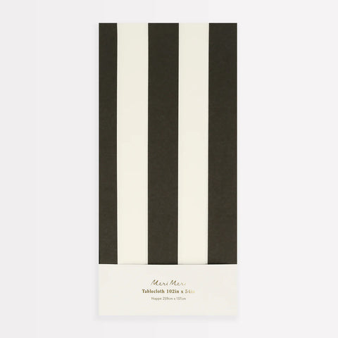 Black Stripe Paper Tablecloth