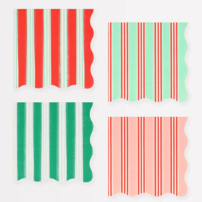 Festive Striped Small Napkins