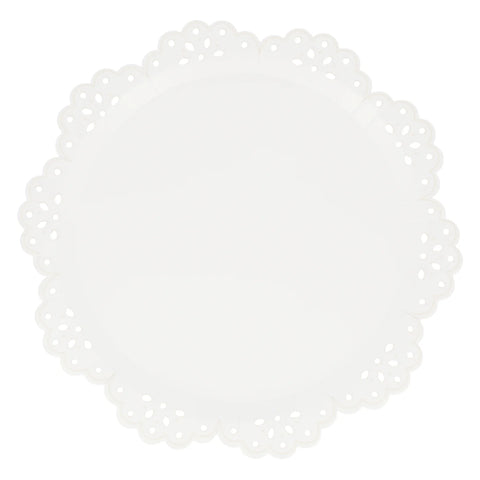 Broderie Anglaise Lace White Dinner Plates