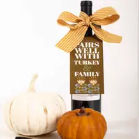 Pairs Well with Turkey Wine Tag