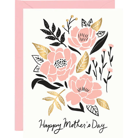 Graphic Pink Flowers Card