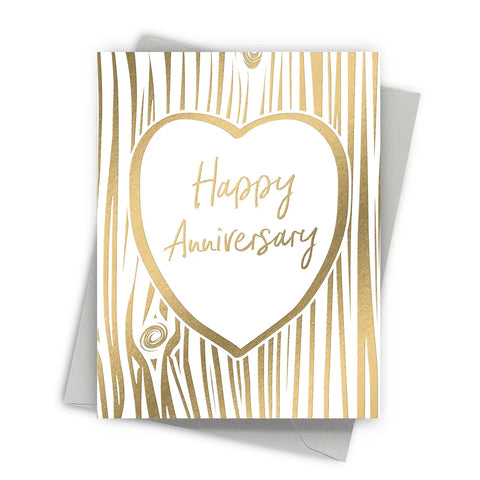 Carved Heart Anniversary Card