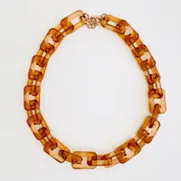 Clear Brown Chunky Chain Necklace