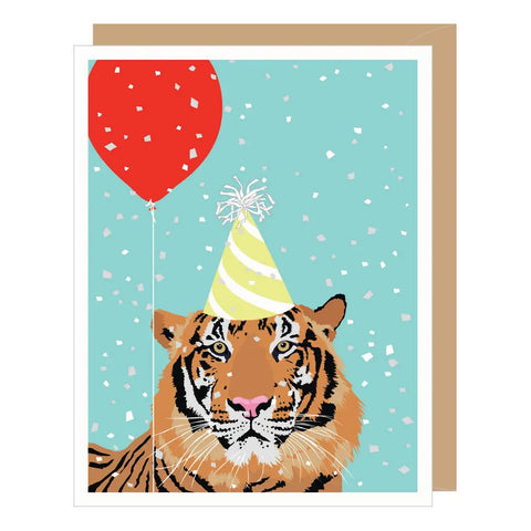 Tiger Balloon Birthday Card