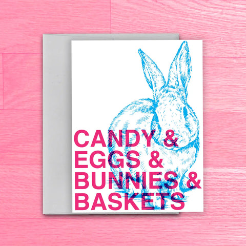 Candy & Eggs Bunny Card
