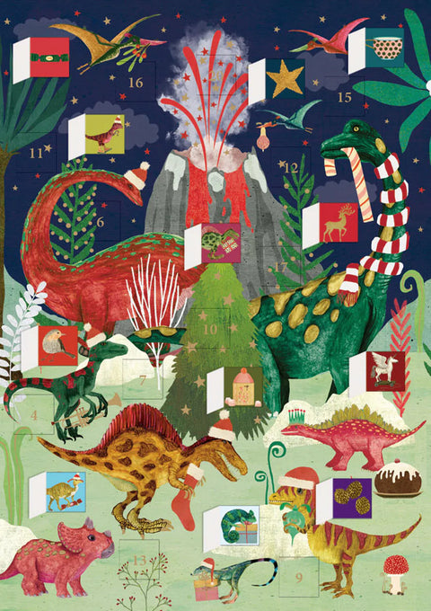 Dino Christmas Advent Calendar Card
