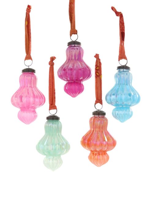 Iridescent Spindle Assorted Ornament