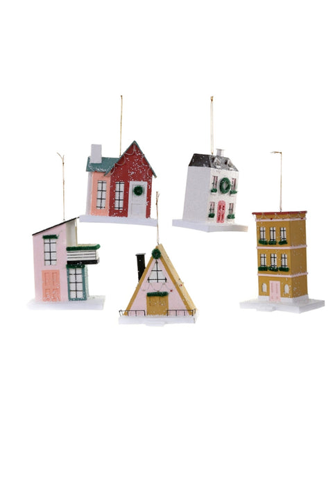 Snowy Homes Assorted Ornament