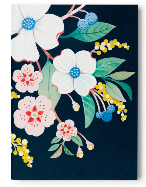 Navy Floral Notepad