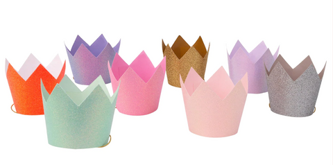Mini Glitter Crowns x8
