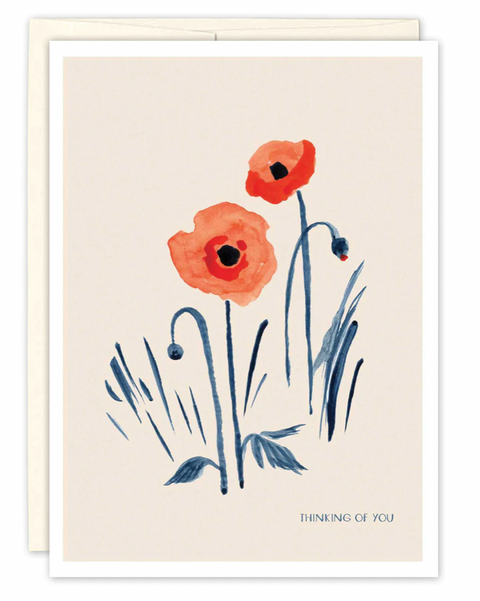 Mia Poppies Thinking Of You Card