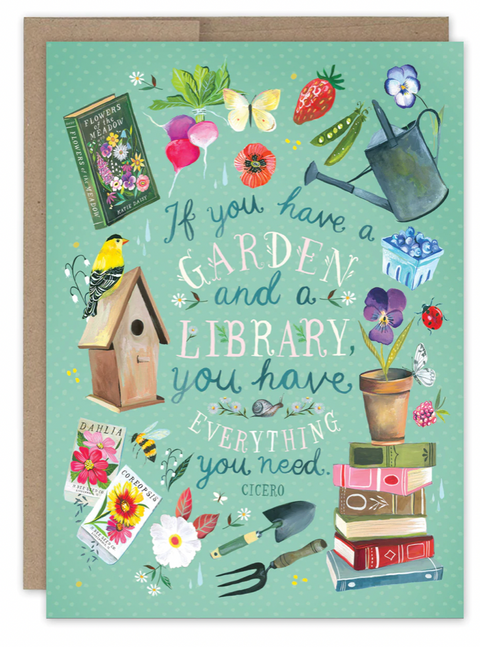 Garden & Library Birthday Card