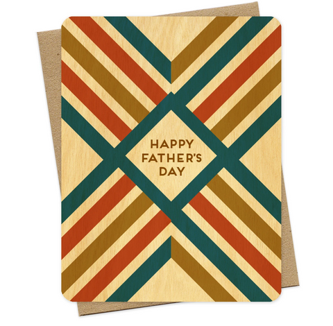 Rustic Lines Wooden Father's Day Card