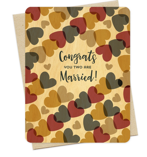 Married Congrats Wooden Card