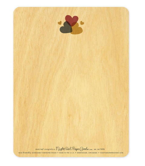 Married Congrats Wooden Card