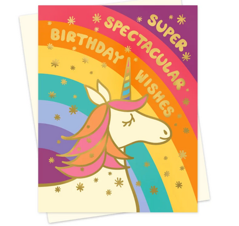 Spectacular Unicorn Birthday Card Foil Stamped