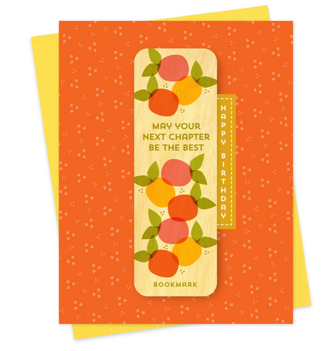Chapter Fruit Bookmark Birthday Card