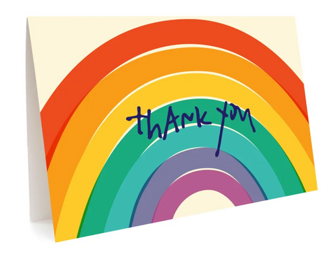 Big Rainbow Thank You Card Single
