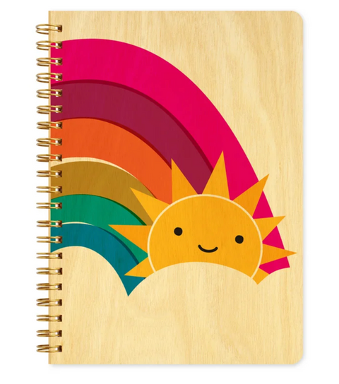 Happy Sun Wooden Journal