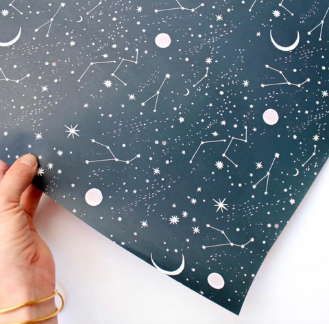 Moon and Stars Wrapping Paper Roll of Sheets