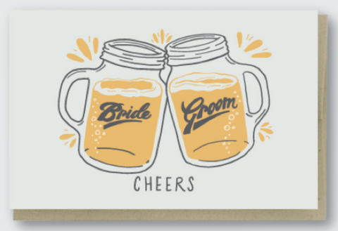 Cheers Beers Bride & Groom Card
