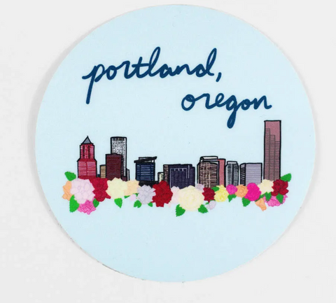 Portland Rose Cityscape Vinyl Sticker