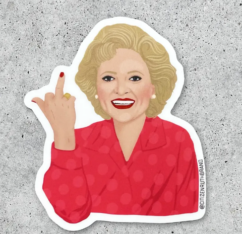 Betty White Bird Sticker